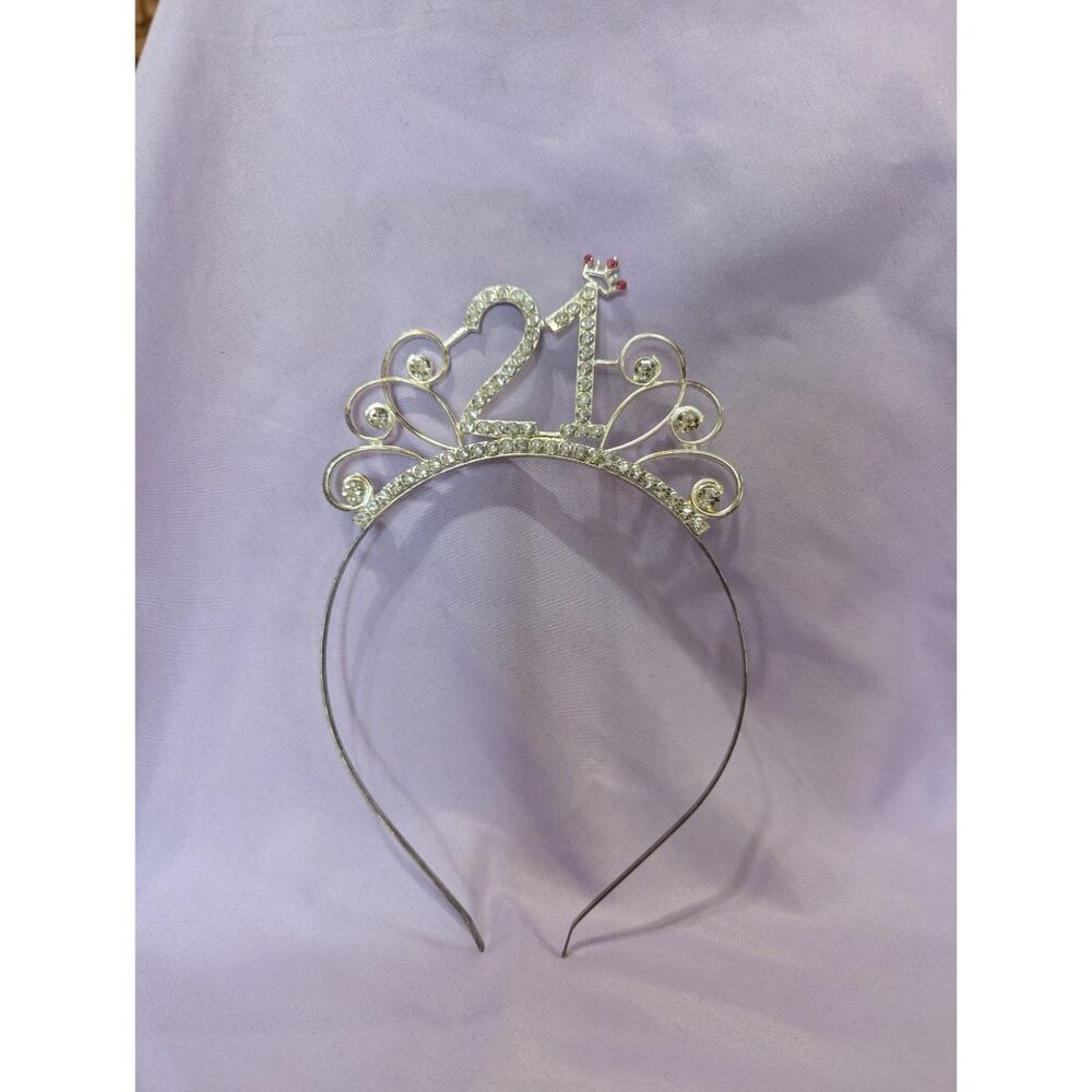 21st Birthday Rhinestone Tiara Headband